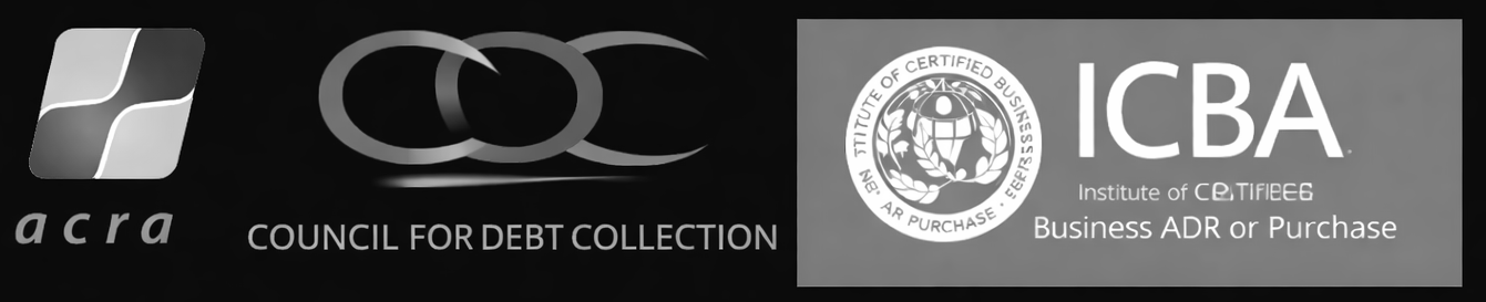 ACCRA, Council for Debt Collection, and ICBA accreditation banner